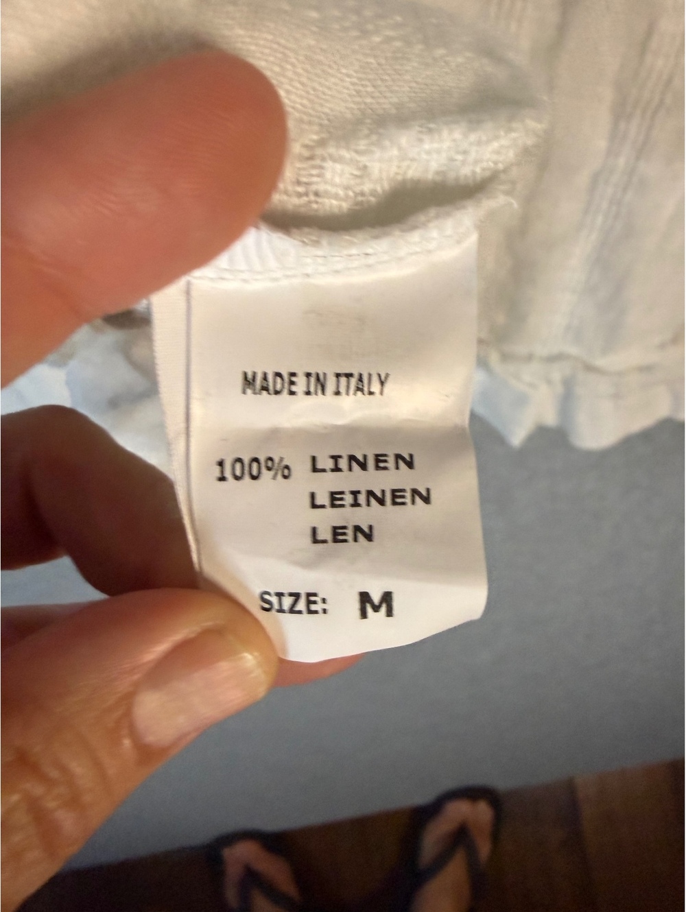 Lina Tomei White Linen Made in Italy Size Medium - Picture 5 of 5